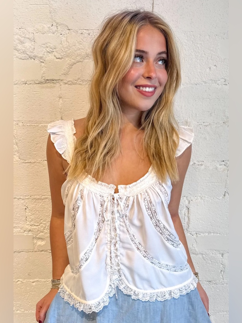 *NWT* Free People Mable Tank in white